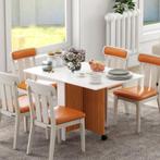 TRUUSK Klaptafel met Opklapbaar Werkblad en Wielen - Veelzij, Huis en Inrichting, Tafels | Eettafels, Verzenden, Nieuw