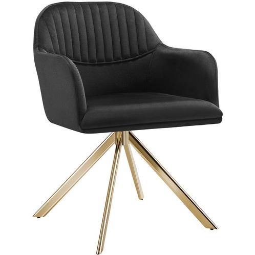 Lona fluwelen draaistoel met dikke vulling - zwart/goud, per, Huis en Inrichting, Stoelen, Verzenden