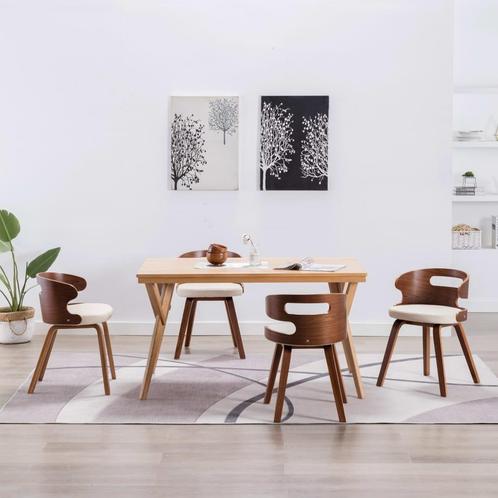 vidaXL Eetkamerstoelen 4 st gebogen hout en kunstleer, Huis en Inrichting, Stoelen, Nieuw, Verzenden