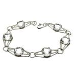 Zilveren armband gezet met zirconia stenen | 19 cm, Gebruikt, Overige kleuren, Ophalen of Verzenden, Met edelsteen