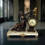 Figurale pendule - Marmer, Zinklegering - 1880-1920, Antiek en Kunst