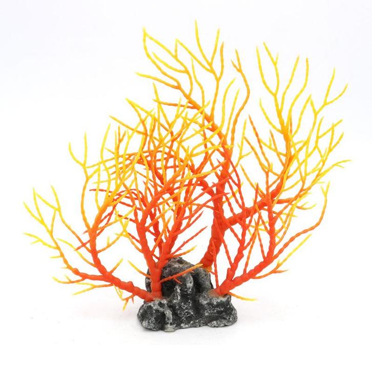 Aquariumdecoratie / koraal Oranje, geel As-138 (Hardscaping), Dieren en Toebehoren, Vissen | Aquaria en Toebehoren, Nieuw, Verzenden