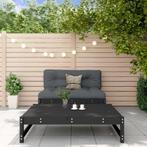 vidaXL 2-delige Loungeset massief grenenhout zwart, Verzenden, Nieuw, Loungeset