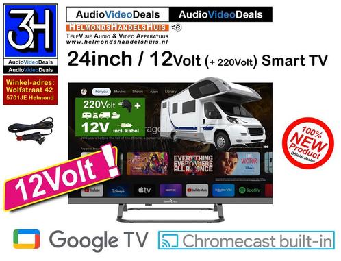 Nieuwe 24 inch Google Smart tv met 12Volt Camper Caravan, Audio, Tv en Foto, Televisies, 40 tot 60 cm, Smart TV, 50 Hz, HD Ready (720p)