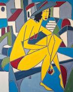 Patricia Kleyman (1965) - Jolie Demoiselle au chapeau sur la