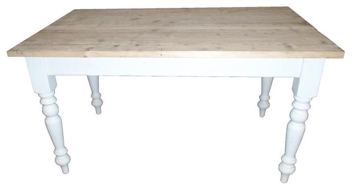 Grote houten tafel 300 cm met ronde sierpoten, Zakelijke goederen, Kantoor en Winkelinrichting | Winkel en Inventaris