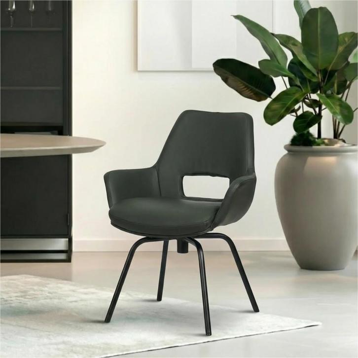Leren draaibare eetkamerstoel Zippy - Toledo Verde, Huis en Inrichting, Stoelen, Overige kleuren, Nieuw, Leer, Ophalen of Verzenden