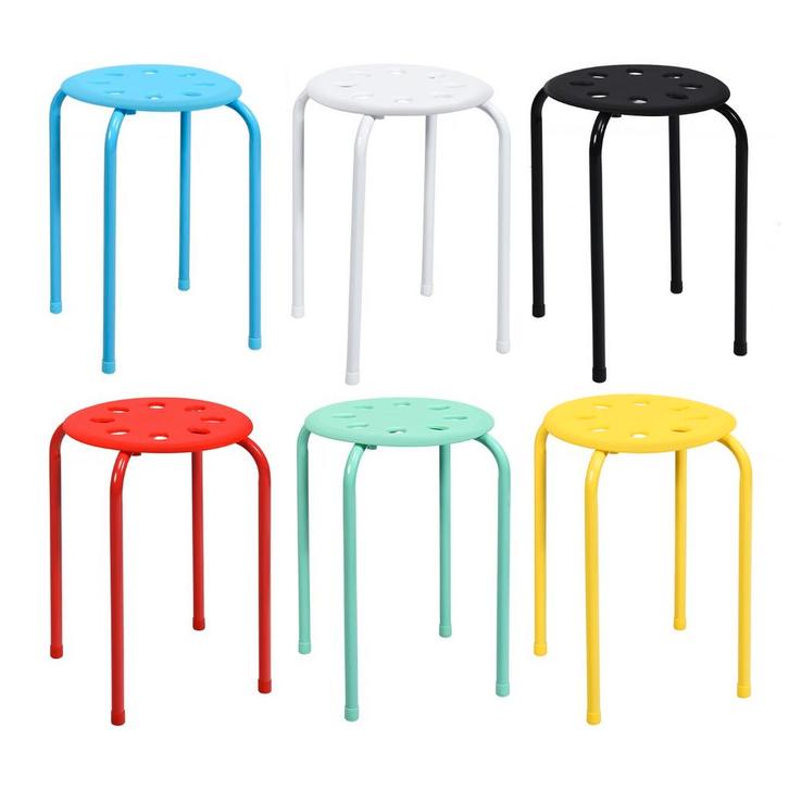 LIVSK Stapelbare Klaslokaal Eetkamerkruk Set - Stabiel Metal, Huis en Inrichting, Stoelen, Nieuw, Verzenden