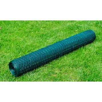 vidaXL Kippengaas 25x1 m met PVC-coating groen beschikbaar voor biedingen