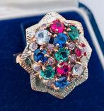Zonder Minimumprijs - Ring - 9 kt. Roségoud, Zilver Robijn -, Nieuw