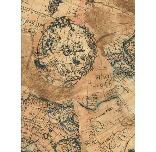Decopatch papier Vintage Worldmap, Hobby en Vrije tijd, Knutselen, Verzenden