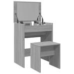 vidaXL Kaptafel met krukje 60x40x113,5 cm grijs sonoma, Huis en Inrichting, Tafels | Kaptafels, Verzenden, Nieuw