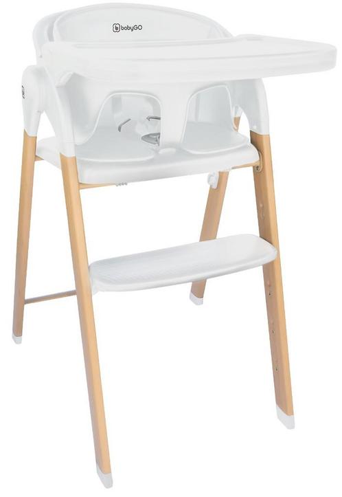 BabyGo Levels White Wood Kinderstoel 5101, Kinderen en Baby's, Kinderstoelen, Meegroeistoel, Nieuw, Verzenden