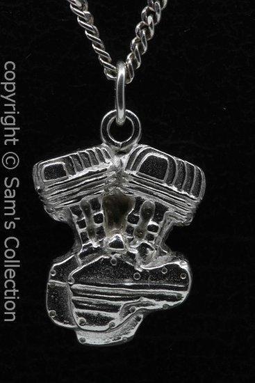 Zilveren Liberator motorblok ketting hanger, Sieraden, Tassen en Uiterlijk, Kettinghangers, Verzenden