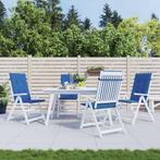 vidaXL Tuinstoelkussens 4 st hoge rug 120x50x3 cm stof, Huis en Inrichting, Woonaccessoires | Kussens, Verzenden, Nieuw, Blauw