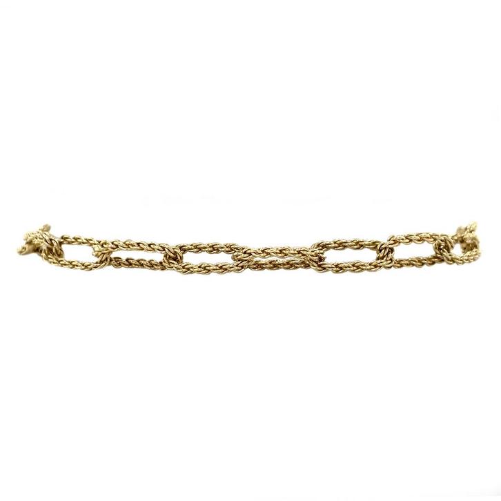 Gouden vintage paperclip armband 14 krt, Sieraden, Tassen en Uiterlijk, Armbanden, Nieuw, Ophalen of Verzenden