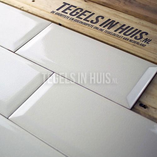 Wandtegel metrotegel 10x20 craquele ivoor wit wandtegel, Doe-het-zelf en Verbouw, Tegels, Wandtegels, Nieuw, 10 m² of meer, Keramiek