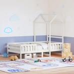vidaXL Bedframe met huisje massief grenenhout wit 80x200 cm, Huis en Inrichting, Eenpersoons, Verzenden, Wit, Nieuw