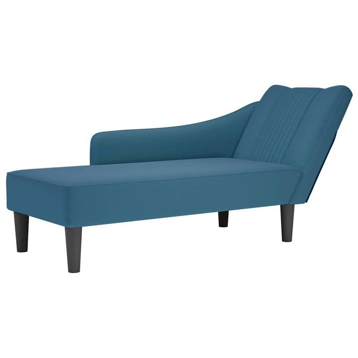 vidaXL Chaise longue met rechterarmleuning fluweel blauw, Huis en Inrichting, Banken | Sofa's en Chaises Longues, Nieuw, Verzenden