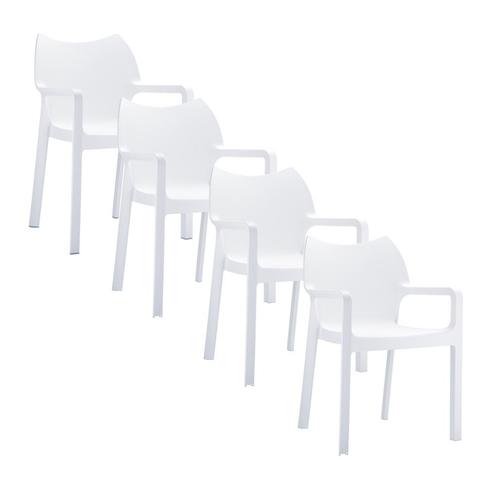 Diva tuinstoel wit - 4 stuks, Tuin en Terras, Tuinsets en Loungesets, Verzenden