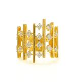Statement ring - 14 karaat Geel goud - 0.97ct. tw. Diamant