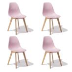 Betaalbare set van 4 duurzame roze eetkamerstoelen - KITO, Huis en Inrichting, Stoelen, Stijlvol en praktisch, Overige kleuren