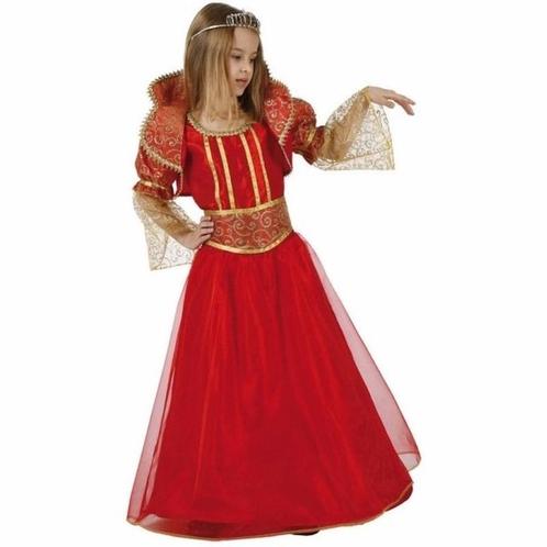 Verkleedjurk rood met gouden details voor kinderen - Konin.., Kinderen en Baby's, Carnavalskleding en Verkleedspullen, Ophalen of Verzenden