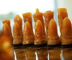 Gothic Baltic Amber 455 gr - Schaakspel - Echte Amber in