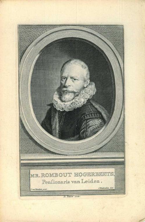 Portrait of Rombout Hogerbeets, Antiek en Kunst, Kunst | Etsen en Gravures