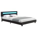 Gestoffeerd bed Paris - 180 x 200 cm - Zwart - LED Verlichti, Huis en Inrichting, Slaapkamer | Bedden, Verzenden, Nieuw