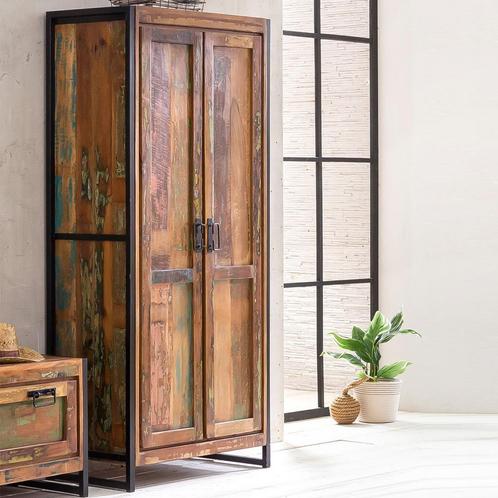*WOONWINKEL* Sloophouten Kast Met Planken, Huis en Inrichting, Kasten | Wandmeubels, Nieuw, Verzenden