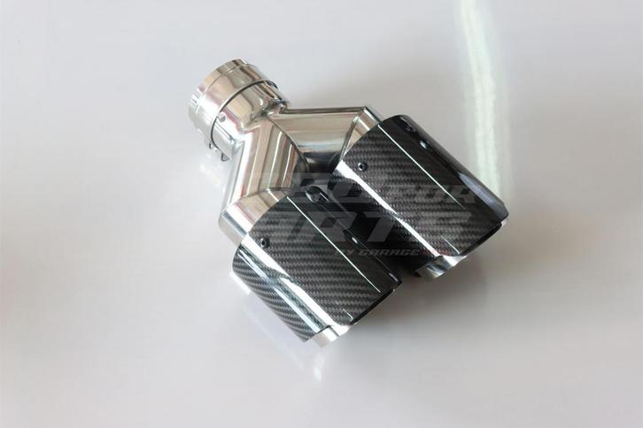 Glossy Carbon Dual Left Exhaust Tips 101mm, Auto-onderdelen, Uitlaatsystemen, Ophalen of Verzenden