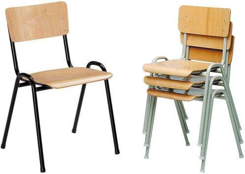 A-Kwaliteit Stapelbare Kantine Stoel KantineStoelen, Huis en Inrichting, Stoelen, Eén, Overige kleuren, Nieuw, Hout, Metaal, Verzenden