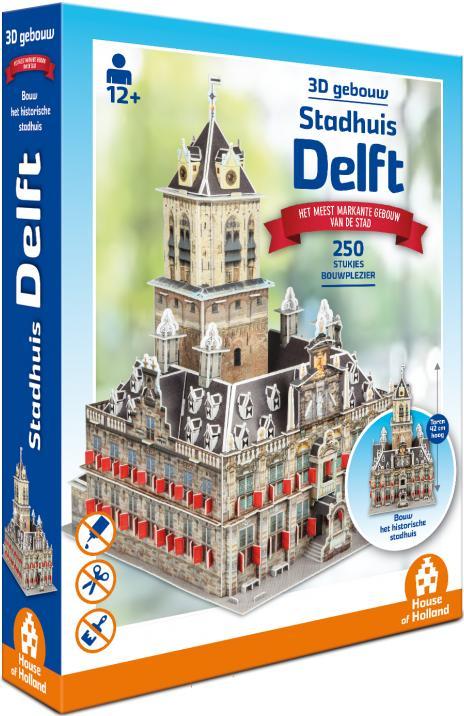 3D Gebouw - Stadhuis Delft (250 stukjes) | House of Holland, Hobby en Vrije tijd, Denksport en Puzzels, Nieuw, Verzenden
