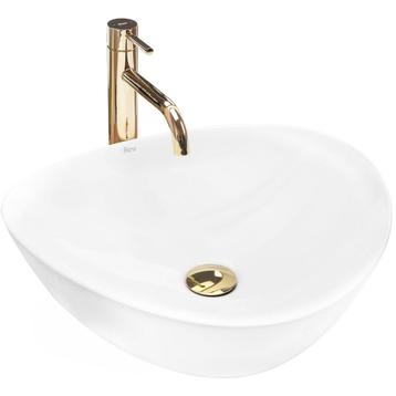 REA Ovale opzetwastafel - keramiek - glans wit - 43x47x14... beschikbaar voor biedingen