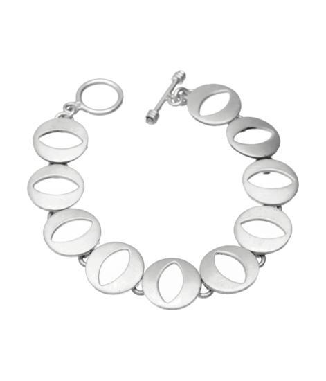 Zilveren armband met kattenoog mat 19 cm, Sieraden, Tassen en Uiterlijk, Armbanden, Verzenden