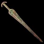 Vroege Griekse Zeldzaam bronzen zwaard met maanvormige