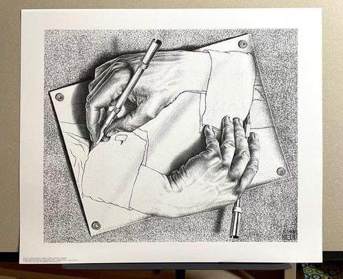 MC Escher (1898-1972) - Drawing Hands (1948) - Jaren 2000, Antiek en Kunst, Kunst | Tekeningen en Foto's