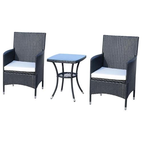 TRUUSK Rotan Tuinmeubelset Met Bijzettafel Bistroset 3-delig, Tuin en Terras, Tuinsets en Loungesets, Nieuw, Verzenden