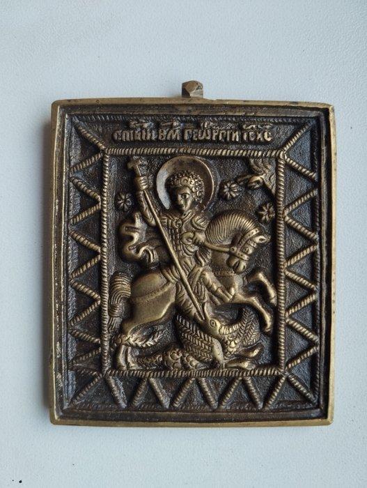 Icoon - Joris de Drakendoder - Brons, Antiek en Kunst, Kunst | Niet-Westerse kunst