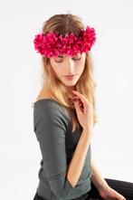 Bloemenkrans Haar Dahlia Roze Fuchsia Bloemen Haarband Hawai, Kleding | Dames, Carnavalskleding en Feestkleding, Ophalen of Verzenden