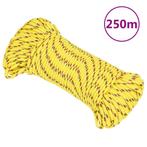 vidaXL Boot touw 3 mm 250 m polypropyleen geel, Verzenden, Nieuw