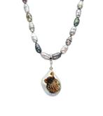 Ketting met hanger - 14 karaat Witgoud,