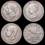 Spanje. 2 Pesetas 1870-1979 (4 monedas)  (Zonder