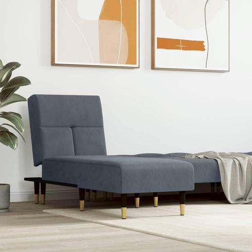 Chaise Longue Donkergrijs - Fluweel | Retourdeal | 35% Ko..., Huis en Inrichting, Banken | Sofa's en Chaises Longues, Minder dan 150 cm