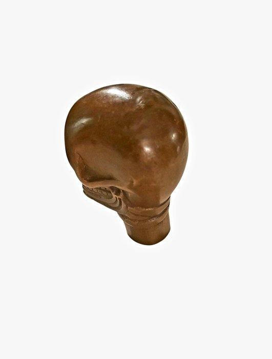 Wandelstok - Brons - Pommeau Mémento mori, Antiek en Kunst, Curiosa en Brocante