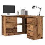 vidaXL Hoekbureau 145x100x76 cm bewerkt hout oud houtkleurig, Huis en Inrichting, Bureaus, Verzenden, Nieuw