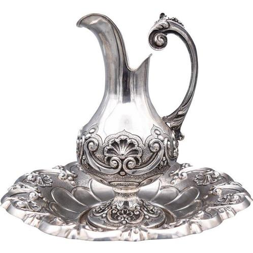 Kan - Grote wasbak - Sint-Andreas-kruis - .925 zilver, Antiek en Kunst, Antiek | Goud en Zilver