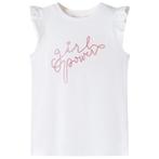 vidaXL Kindershirt met ruches aan de mouwen 140 ecru, Verzenden, Nieuw