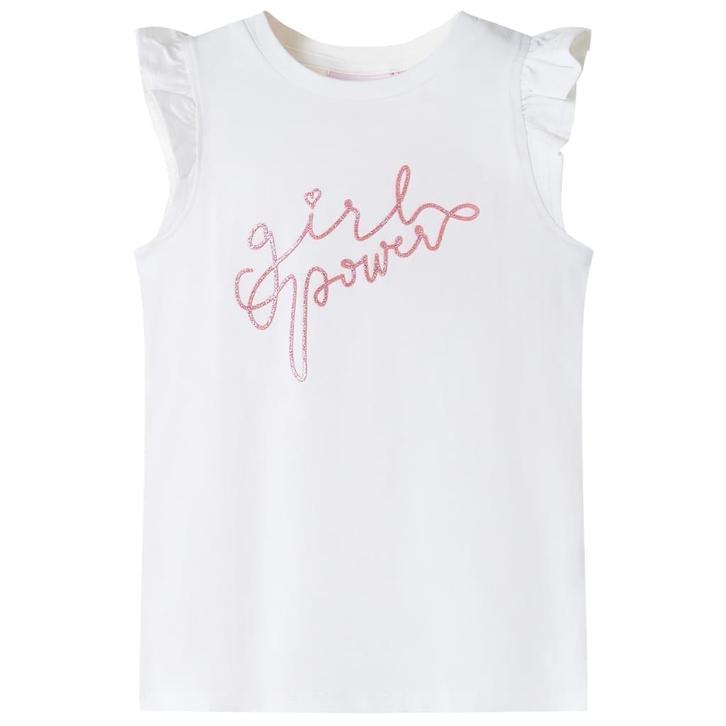 vidaXL Kindershirt met ruches aan de mouwen 140 ecru, Kinderen en Baby's, Kinderkleding | Overige, Nieuw, Verzenden